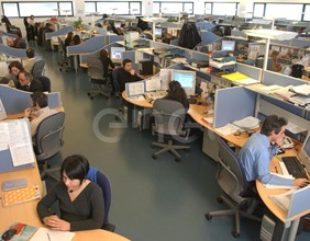 Totale di un'ampia parte del call center