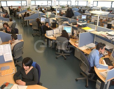 Totale di un'ampia parte del call center