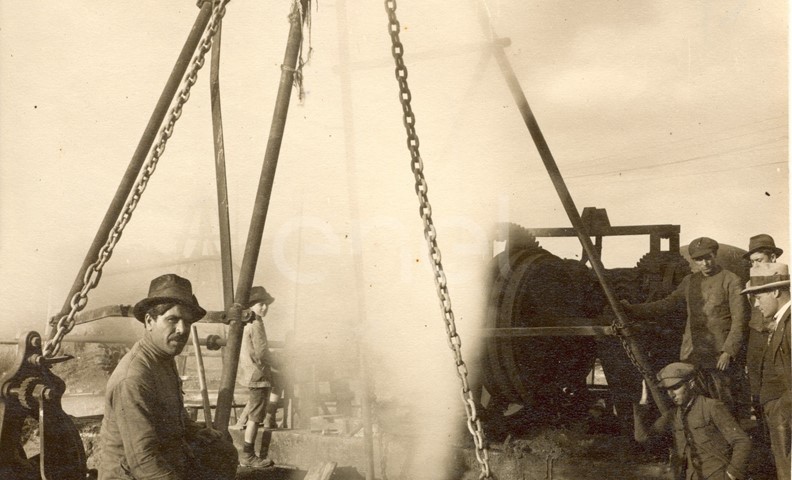 Larderello. Esplosione di vari soffioni.
