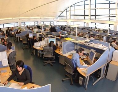 Totale di un'ampia parte del call center