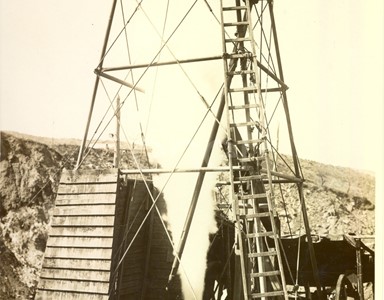 Fabbrica di Larderello. Misurazione soffioni.