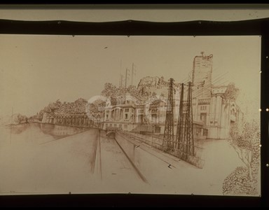 Riproduzione fotografica di un disegno della centrale