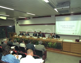 S. Lucchini, C. Testa, F. Rutelli, il Rettore e F. Seripa