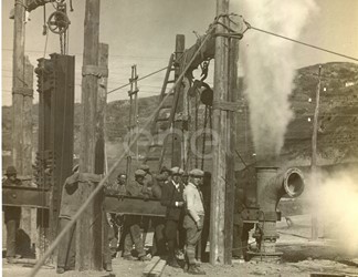 Fabbrica di Larderello. Soffionissimi n.2-4-5 e foro del Bargelli.